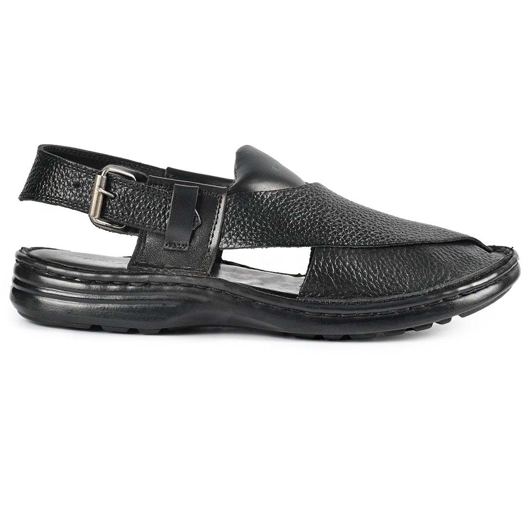 black peshawari chappal